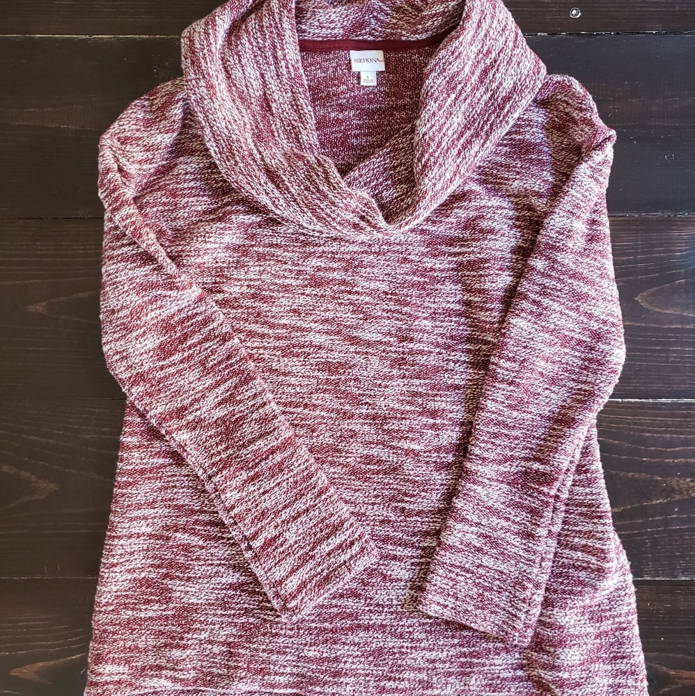 Merona Womens L, Burgundy Cowl Neck Sweater Tunic